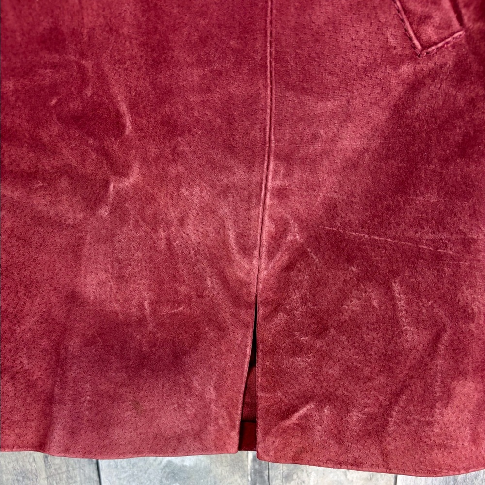 NWT Blank NCY Leather Suede A Line Miniskirt in Wine Red Size 25. - Picture 4 of 11